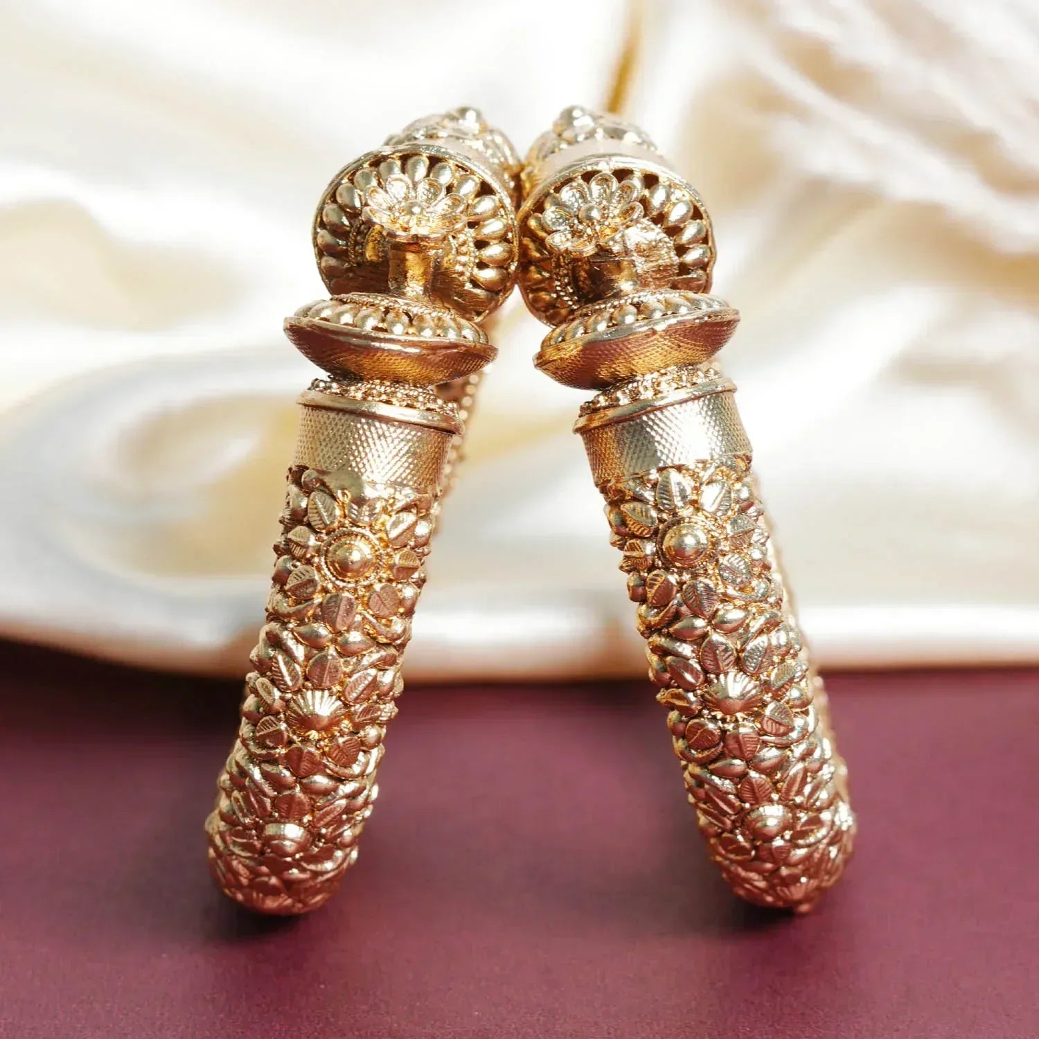 Traditional Brass Kada for Women & Girls (Pack 2) - The Golden Cascade